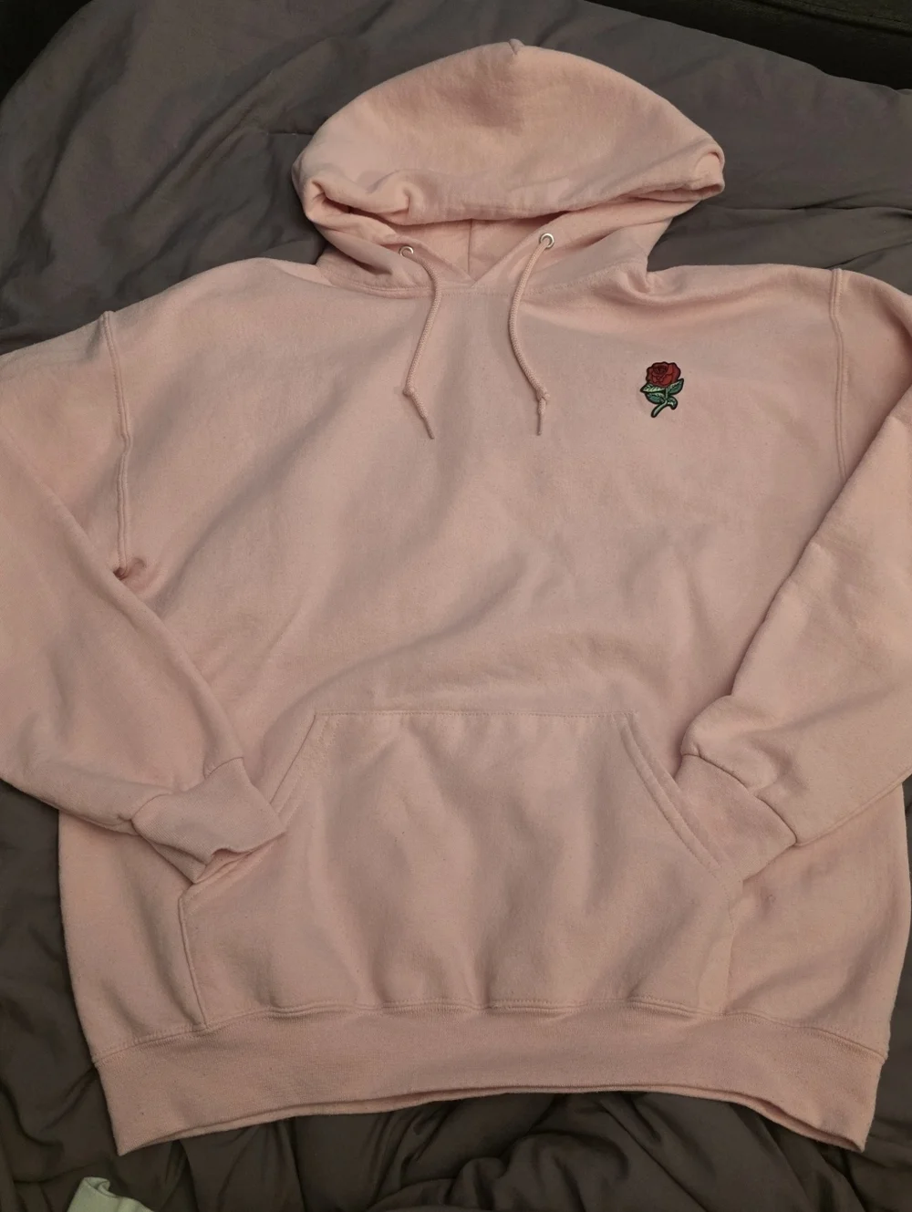 Artist Union Clothing Co. Pink Hoodie with Embroidered Rose